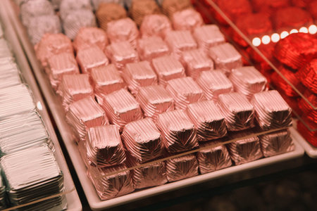 a lot of variety chocolate pralines