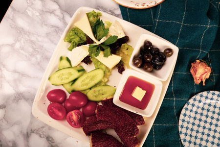 Rich and delicious breakfastの写真素材