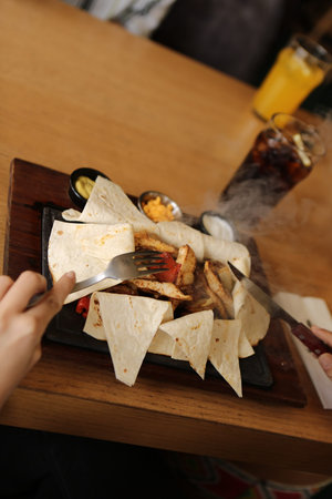 Delicious meat meal on the table