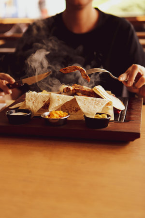 Delicious meat meal on the table