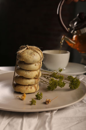 cookies with dark chocolate chipsの写真素材