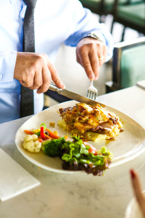 Tasty chicken meal on the tableの写真素材