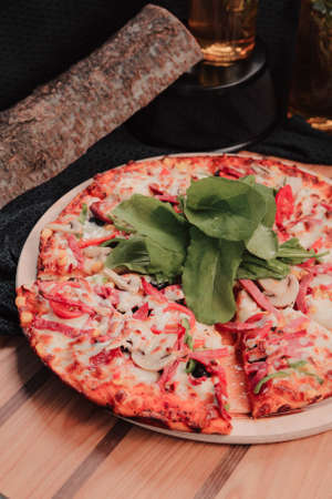 Delicious Mixture pizza Italian foodの写真素材
