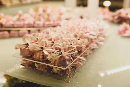 a lot of variety chocolate pralinesの写真素材