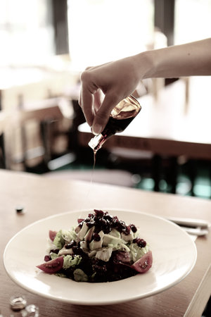 Fresh salad plate with mixed greens