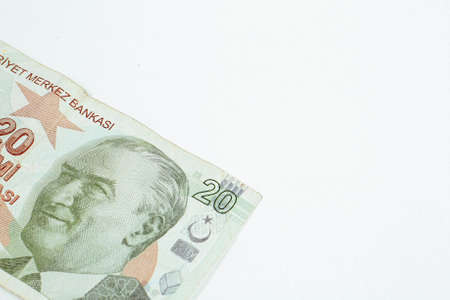 Turkish currency, Turkish lira banknotesの写真素材