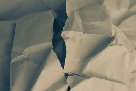 White creased crumpled paper background grunge texture backdropの写真素材