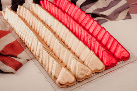 a lot of variety chocolate pralinesの写真素材