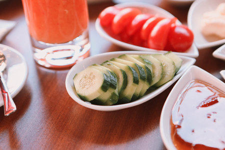 Rich and delicious breakfastの写真素材