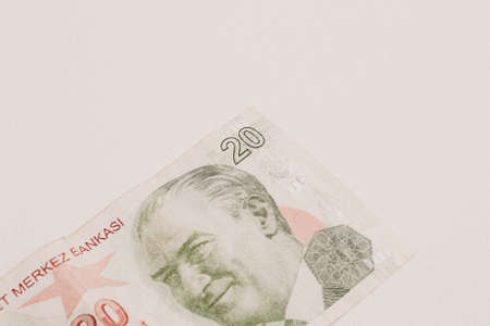 Turkish currency, Turkish lira banknotesの写真素材