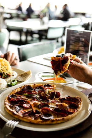 Delicious Mixture pizza Italian foodの写真素材