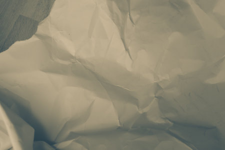 White creased crumpled paper background grunge texture backdropの写真素材