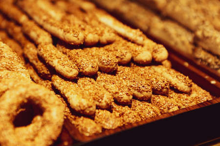 Group of assorted cookies. Chocolate chip, oatmeal raisin, white chocolateの写真素材