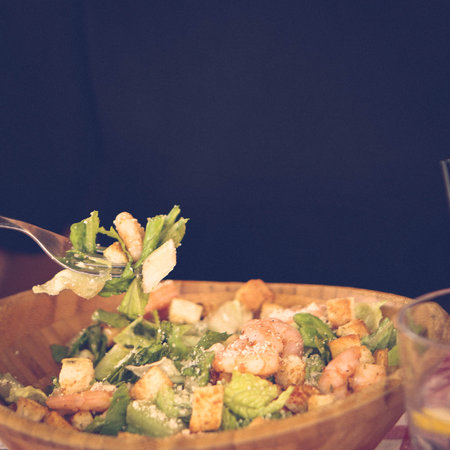 Fresh salad plate with mixed greensの写真素材