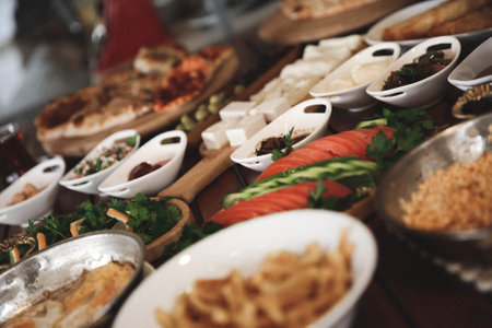 Rich and delicious breakfastの写真素材