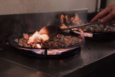 Meat Saute Turkish Meat Saute with Hair Pie Meat - Sac Frying - Sac Roastingの写真素材