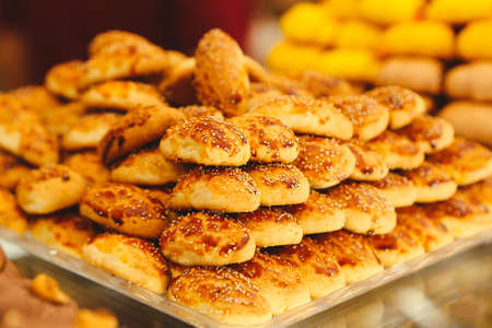 Group of assorted cookies. Chocolate chip, oatmeal raisin, white chocolate