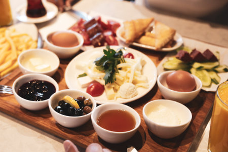 Rich and delicious breakfastの写真素材