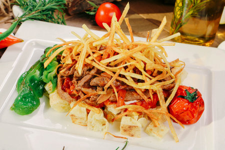 Delicious meat meal on the table