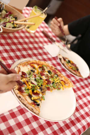 Delicious Mixture pizza Italian foodの写真素材