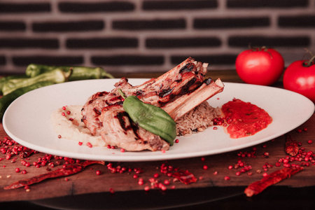 Delicious meat meal on the table