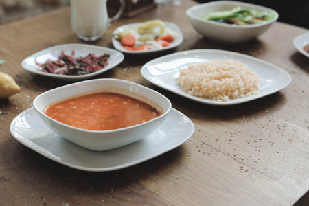 Turkish famous delicious dishes, chickpea pilaf; chickpea and rice pilaf