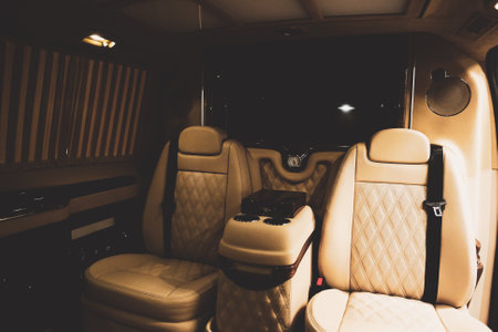 Luxury modern pink car interiorの写真素材