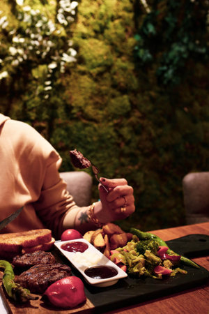 Delicious meat meal on the table