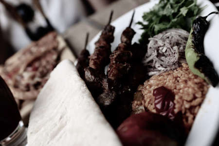 Turkish and Arabic Traditional Ramadan Kebabの写真素材