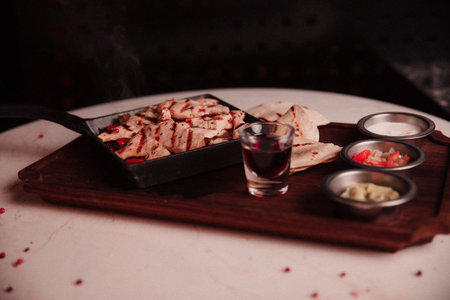 Delicious meat meal on the table