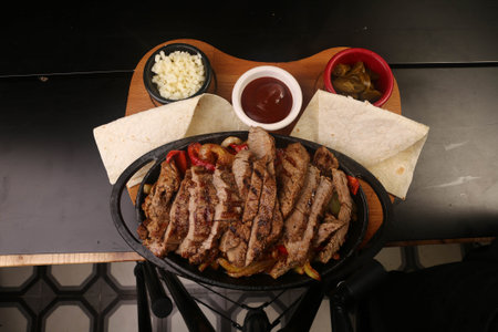 Delicious meat meal on the table