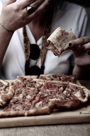 Traditional turkish baked dish pide. Turkish pizza pide, Middle eastern appetizers. Turkish cuisine....