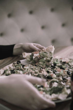 Delicious Mixture pizza Italian foodの写真素材