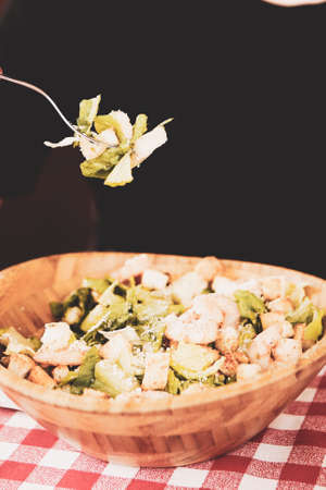 Fresh salad plate with mixed greensの写真素材