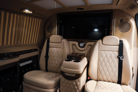 Luxury modern pink car interior