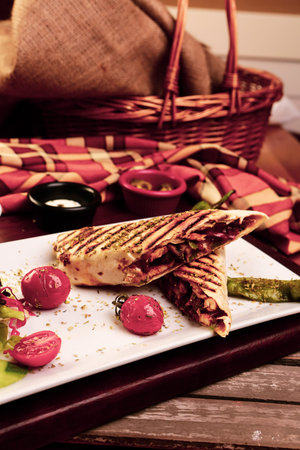Delicious and grilled wrap sandwich