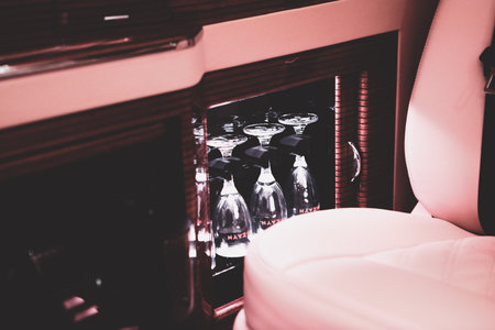 Luxury modern pink car interior