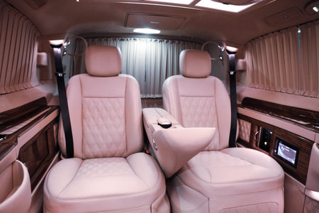 Luxury modern pink car interior