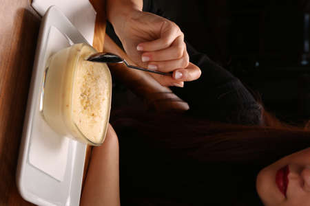 traditional Turkish dessert milk pudding with riceの写真素材