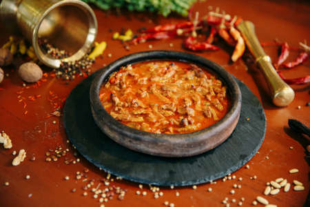 Meat saute in traditional pan - Sac roast, Turkish Foodの写真素材