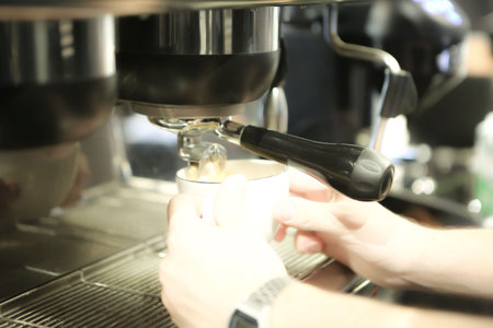 barista brewing coffee in the coffee room