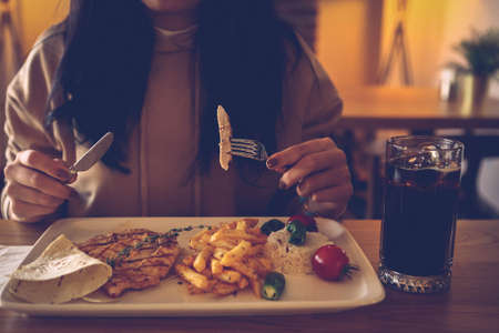 Tasty chicken meal on the tableの写真素材