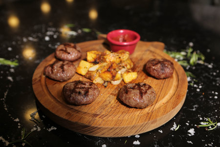 Delicious meat meal on the table
