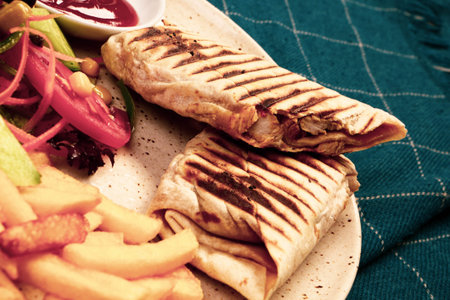 Delicious and grilled wrap sandwich