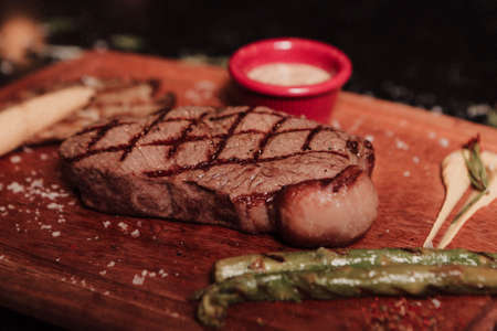 Delicious meat meal on the tableの写真素材