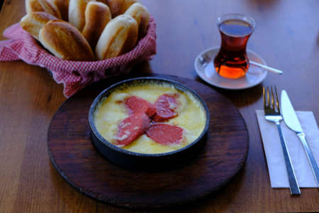 Muhlama - corn porridge with cheese.の写真素材