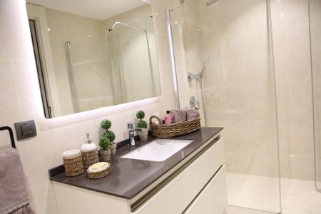 interior of modern bathroom, luxury bathroom