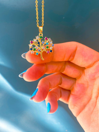 Elegant Gold and Diamond Pendant Necklacesの写真素材