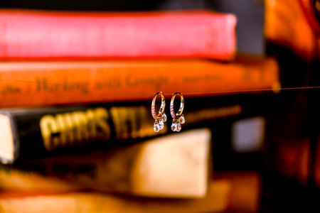 Elegant Gold and Diamond Rings with Gemstonesの写真素材