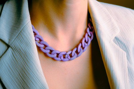 Elegant Gold and Diamond Pendant Necklacesの写真素材